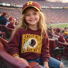 NFL Team Apparel Unisex Washington Redskins Crew Neck Sweatshirt Size Small Kid