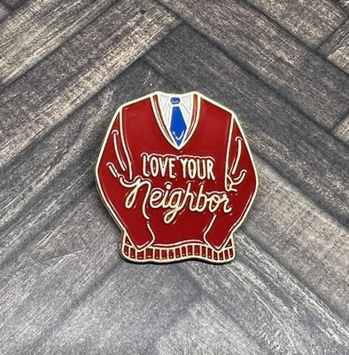 Mister Rogers Love Your Neighbor Red Sweater Character Metal Hat Lapel Pin