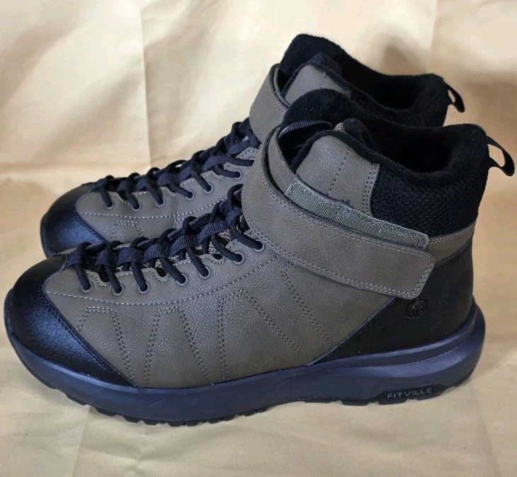 FitVille Mens Winter Snow Boots Olive Us10 Faux Fur Lined Non Slip Outsole