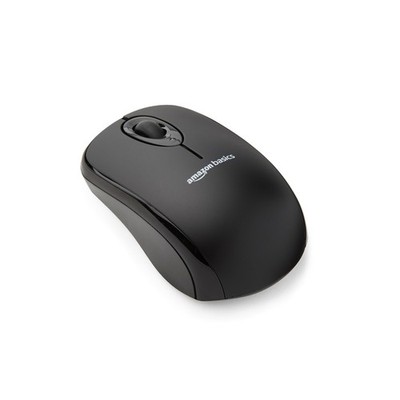 Amazon Basics 2.4 Ghz Wireless Optical Computer Mouse with USB Nano Receiver, Bl