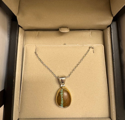 Gurhan Number 8 Turquoise 24K Gold & Sterling Silver Pendant Necklace NWT New Wi