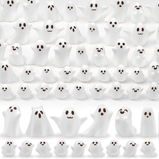 40 Pcs Halloween Mini Resin Ghosts Tiny Little White Ghost Figures