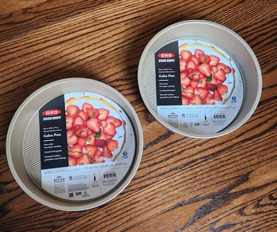 NEW *2* OXO Good Grips Non-Stick Pro 9'' Textured Gold Cake Pans Commercial Grade