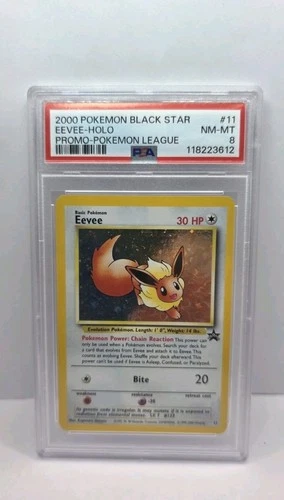 Eevee Promo #11 2000 Pokemon Black Star PSA 8