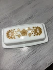 Vintage Pyrex Butter Dish “Butterfly Gold” Pattern 72-B Milk Glass VGC # 3741