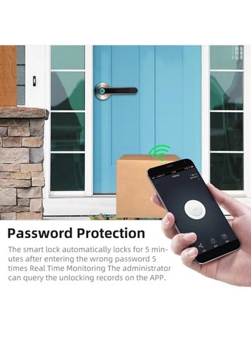 Elektronisches Fingerabdruck Türschloss Smart Fingerprint Türöffner Schloss NEU - Bild 6 von 7