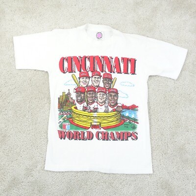 Cincinnati MLB T-Shirt Herren Medium World Champs Baseball Vintage Grafik Tee