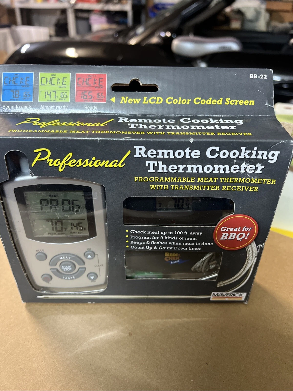 Maverick Professional Remote Digital Cooking Thermometer For 9 Kinds Of Meat