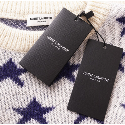 XS NEW $1290 SAINT LAURENT Wool Knit Jacquard AMERICAN Stars