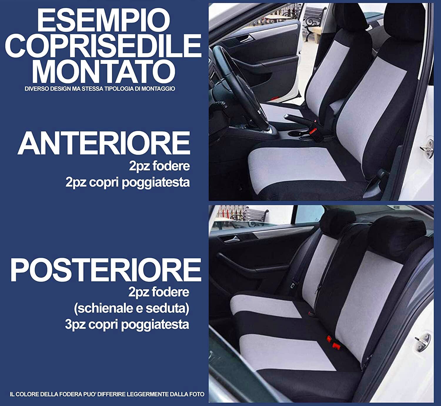 Coprisedili Auto Universali Fodere Compatibili Kit Soft Anteriore-posteriore - Miniatura 3