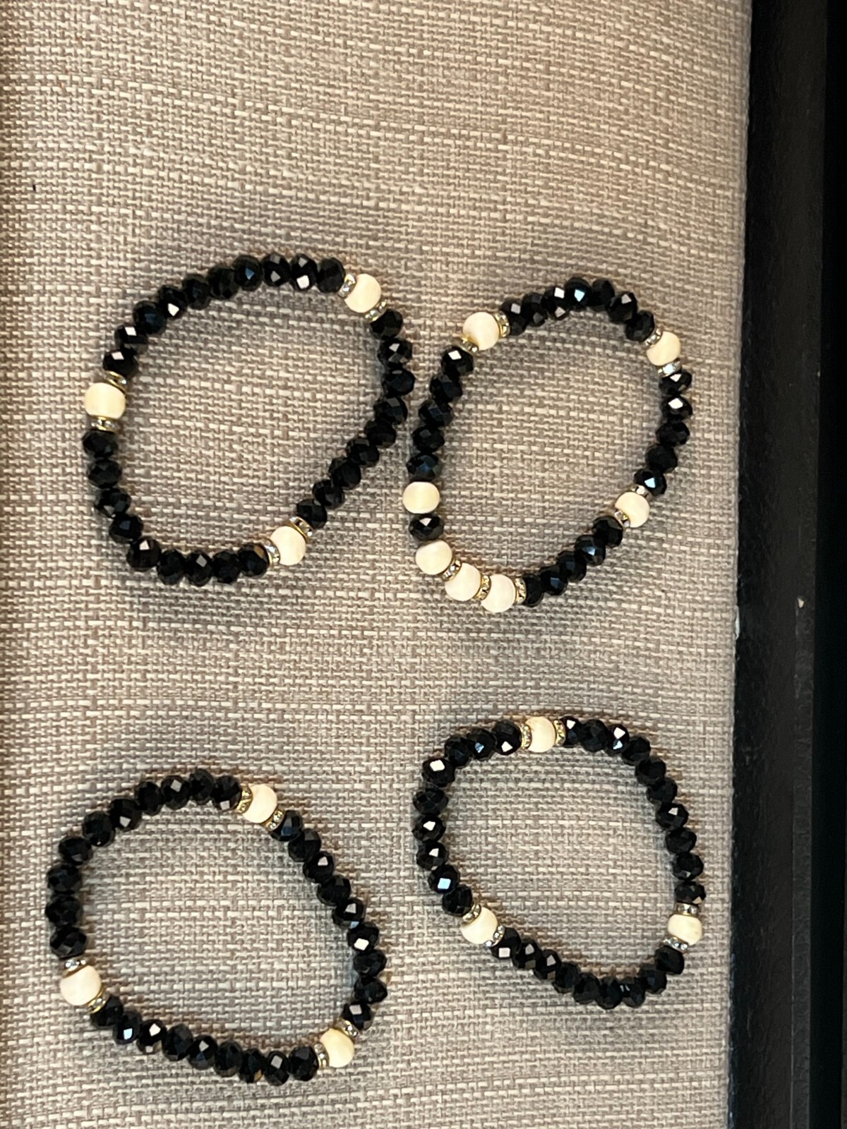 4 Pieces Black/Beige Bracelets - image 6