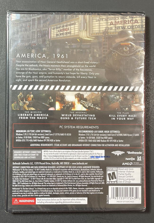 Wolfenstein 2 [ The New Colossus ] (PC / DVD-ROM) NEW | eBay