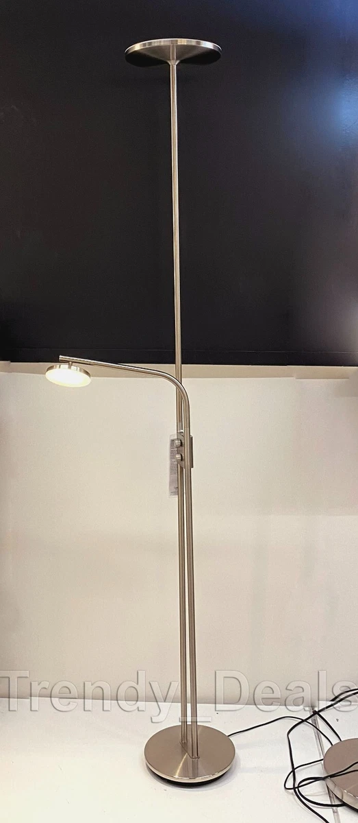 LED Floor Uplighter/Reading Dimmable/Nickel Plated 71&#034; - NEW | eBay