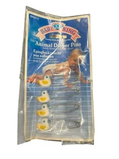 VTG  1993 Baby King Baby Diaper Pins Yellow And Blue Duck Ripped Package
