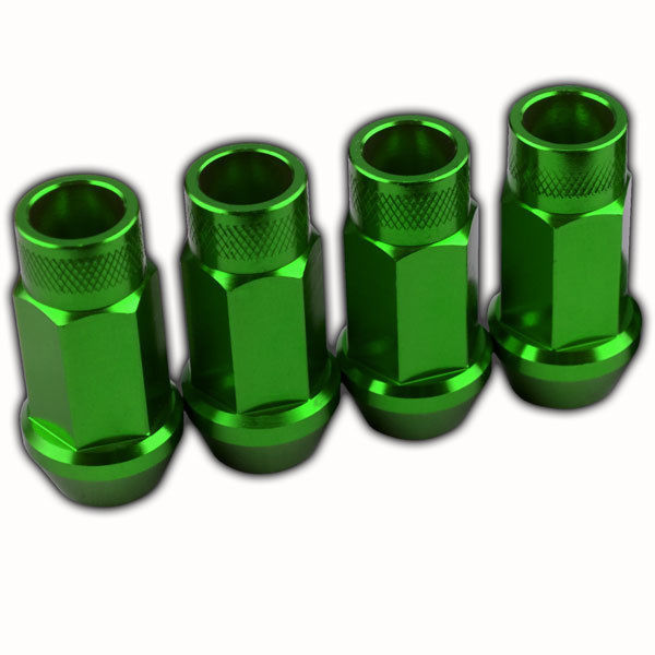 4 PC GREEN LUG EXTENDED RACING LUG NUTS FOR TIRES/WHEELS/RIMS 50MM 12X1.25 B