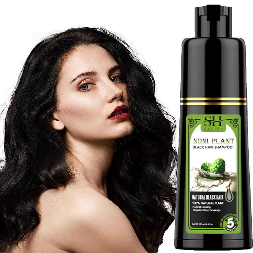 Hair Dye Shampoo 3 in 1 Hair Shampoo Instant Hair Dye Herbal Ingredients Black-image