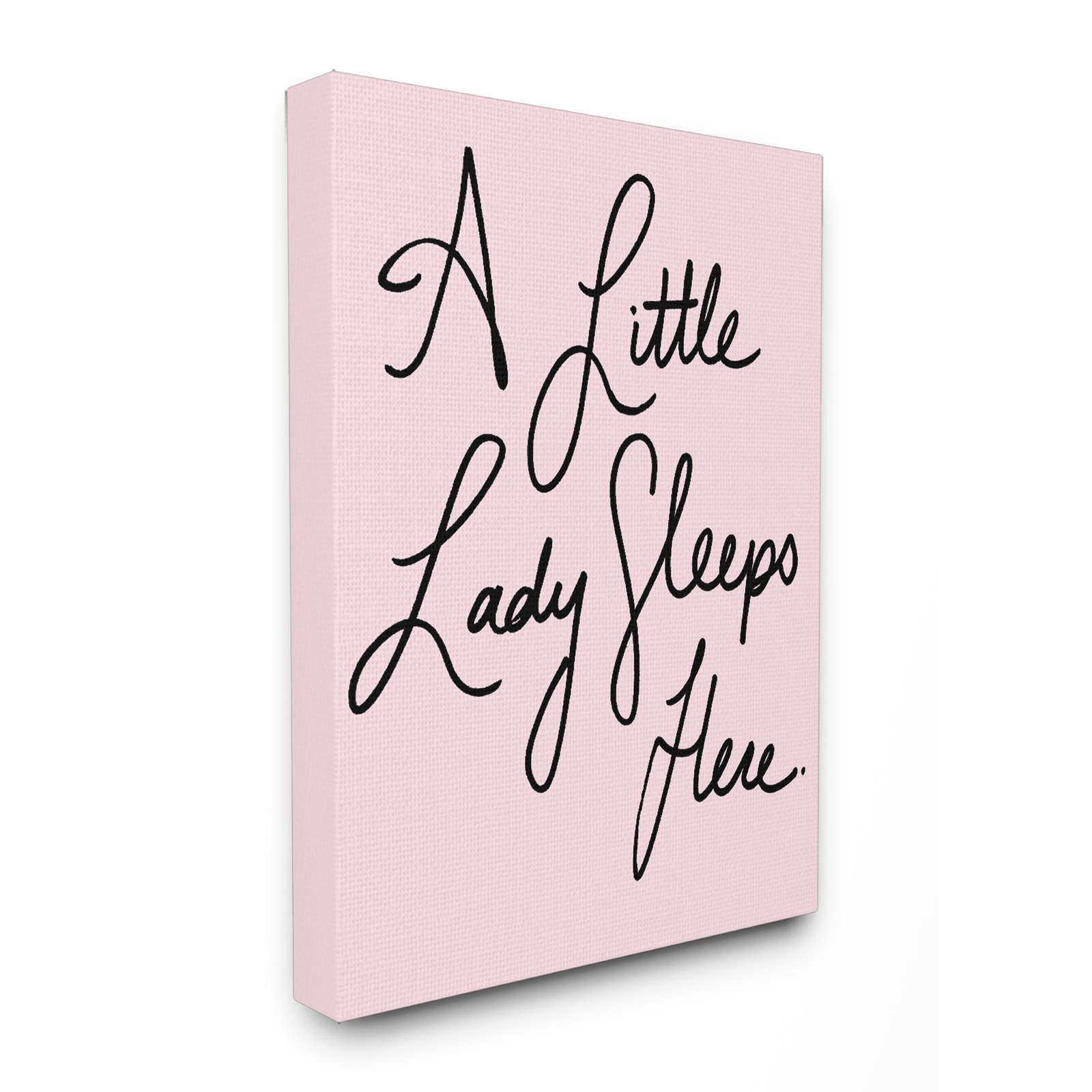 Stupell 'A Little Lady Sleeps Here Cursive' Stretched Canvas