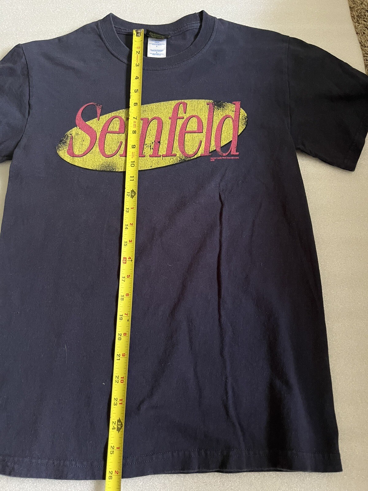 Vintage Seinfeld Castle Rock Logo Shirt RARE Small Navy Blue y2K Nice! image 5