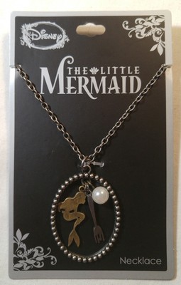 LITTLE MERMAID Silhouette Dangle Pendant Necklace Dinglehopper /& Pearl DISNEY