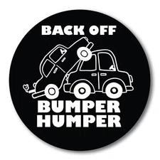 Magnet Me Up Back Off Humper Bumper Magnet Decal, 5 inch Round, Humorous Message