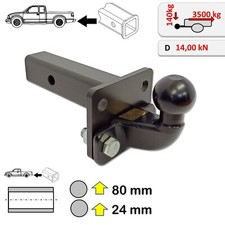 Heavy Duty US-Adapter Einschub US-Aufnahme 2“ AHK 2 Loch 90mm Anhängebock AL-KO