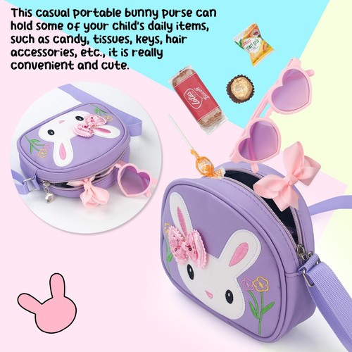 Toddler Purse-Small Kids Purse Cute Girls Bunny Purse Purple Little Girl Purs... - Picture 5 of 9