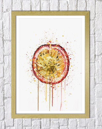 FRUTA DE LA PASIÓN - LIENZO ENMARCADO PROFUNDO PARED SALPICADURAS ARTE IMPRESIÓN DE PAPEL - PÚRPURA - Imagen 16 de 17