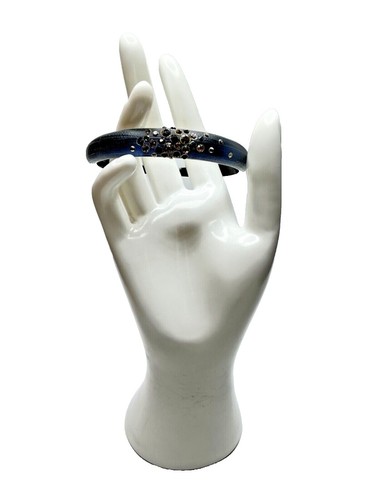 Bracelet charnière orbitante cristal ALEXIS BITTAR Gunmetal BLEU