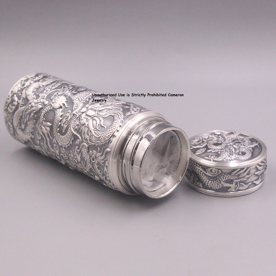 Reiner massiver S999 Feinsilber Trinkbecher Drache Gesunde Trinkflasche 100g 6,7 ZollH - Bild 4 von 4