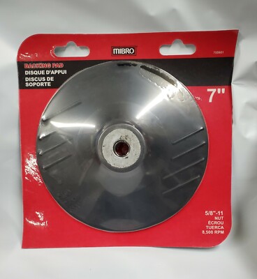 7'' Fiber Disc Backing Pad, Mibro, 755901, Lot of 1 backing pad