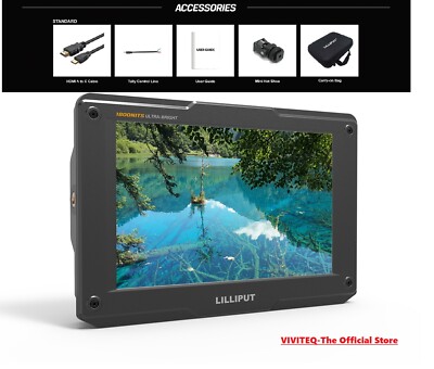 LILLIPUT H7 4K 7'' Field Monitor 1800nit HDMI In&Out 3D Lut Peaking + F970 Batter