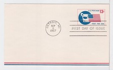 TurtlesTradingPost- Visit the USA Airmail Postal Card- 1967 - #UXC8 FDC