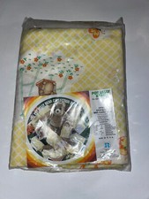 Nip VTG RIEGEL TEDDY BEAR Baby Blanket Bears Playing Crib Sheet Pot Belly