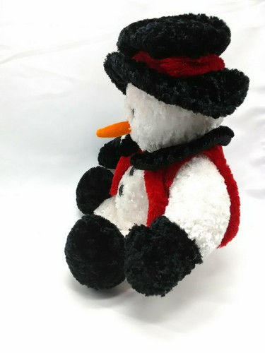 Dan Dee Snowman 14" Stuffed Plush Black Hat & Red Vest Collector's Choice - Picture 4 of 8