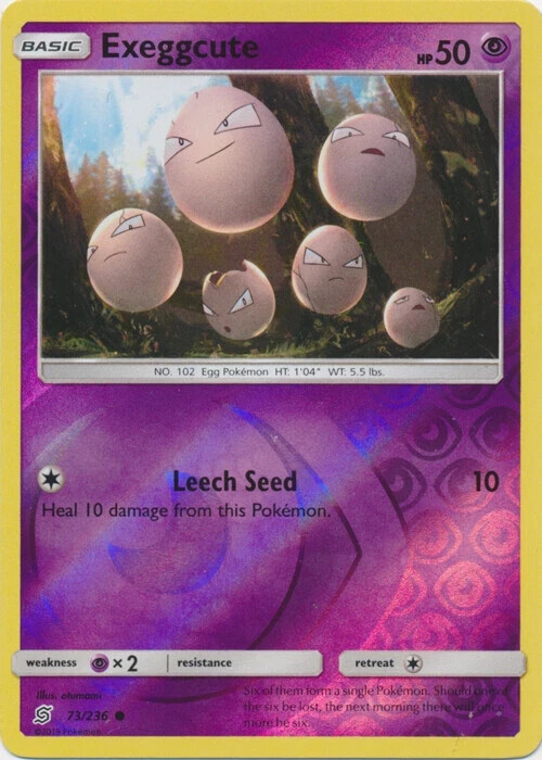 Exeggcute Reverse Holo Pokemon TCG Card 73/236