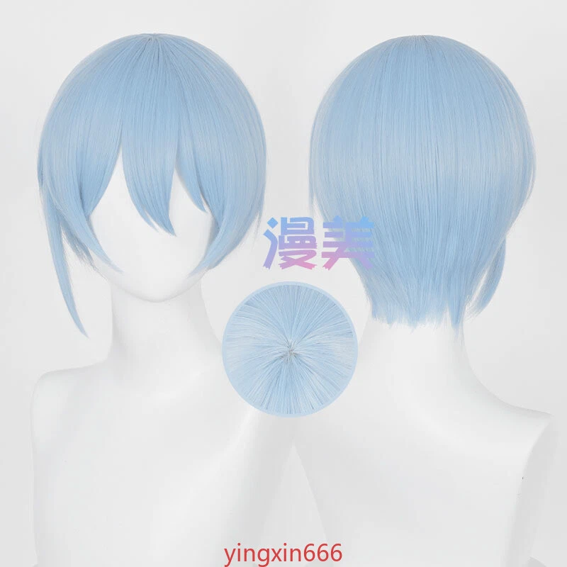 Peruca de cabelo curto azul cosplay anime BLUE LOCK peça de cabelo Harajuku - Imagem 2 de 3