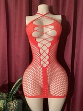 Exotic Dancewear Stretchy Fishnet Hand Stoned Rhinestone Dress
