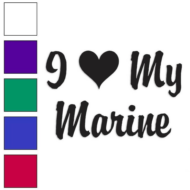 I Love My Marine Decal Sticker Choose Color + Large Size 