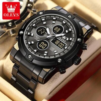 Herren Herrenuhr Multifunktion Chronograph Analog & Digital Quarz Armbanduhr