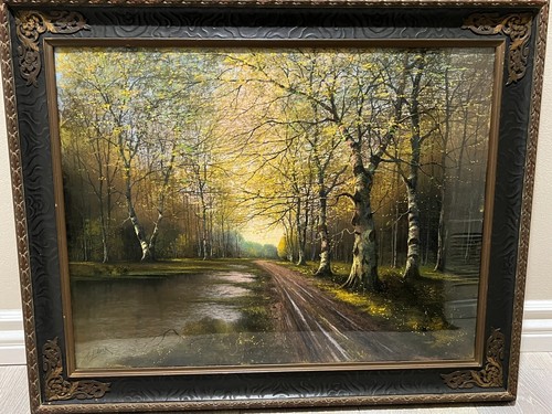 Harry Linder, (1886-1931 ca), Landschaft, Original Pastellgemälde, signiert, Rahmen