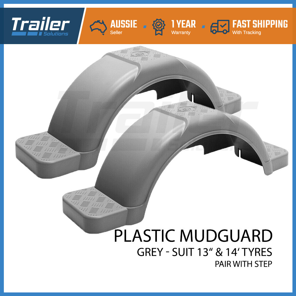 Boat Trailer Mudguards Grey 9 inch Wide Plastic Mud Guards For 13" 14