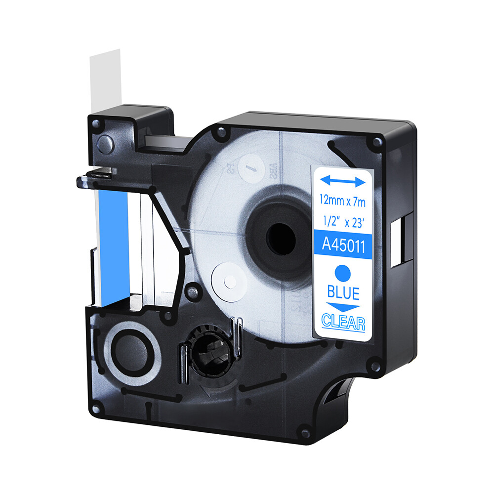 Blue on Clear Label Tape For DYMO D1 45011 LabelManager 280 260P 350