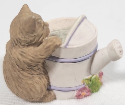 Vintage Lenox Victorian Curious Kitty Cat With Watering Can Thimble - Picture 3 of 5