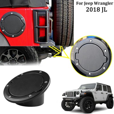 Fuel Filler Door Gas Tank Cap Lid Cover For 07 Jeep Wrangler JK Unlimited Black