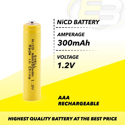 10x AAA 1.2V 300mAh Button Top Rechargeable Batteries For Solar RemotesKey Pads - Picture 4 of 6