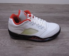 Nike Jordan 5 Retro Low Fire Red AJ5 Silver Tongue Golf Shoe CU4523-100 Size 7