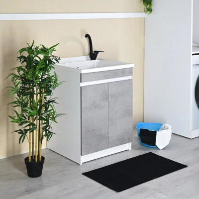 JO-BAGNO.IT Mobile lavatoio 60 x 60 colorato con vasca in plastica Resina PP ZARA lavanderia