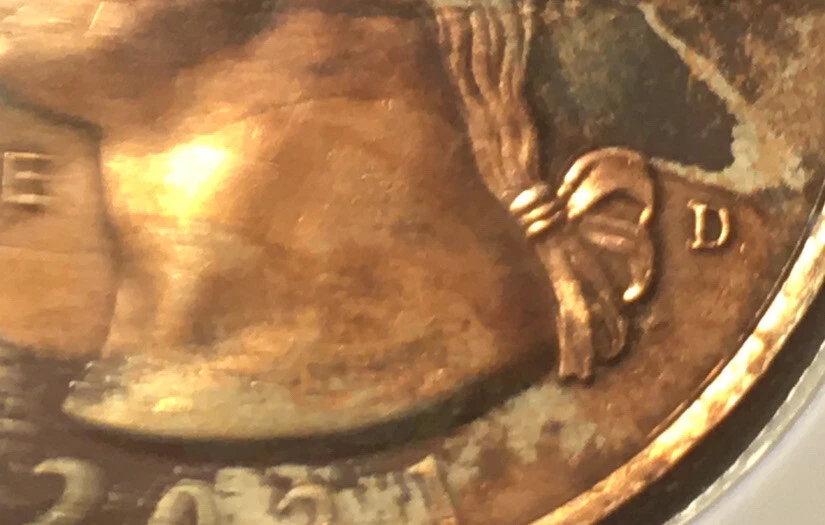 Stylish 2021-D Extreme Missing Clad With Patina Error Quarter obverse Stunning - Image 4 of 4