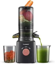 Slow Juicer Tuumiist 200W 120V Low Noise Big Hopper Model TM-180SJ - Gun Gray