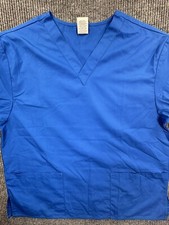 Dickies Shirt Menss Large Blue V-Neck Medical Scrub Top New